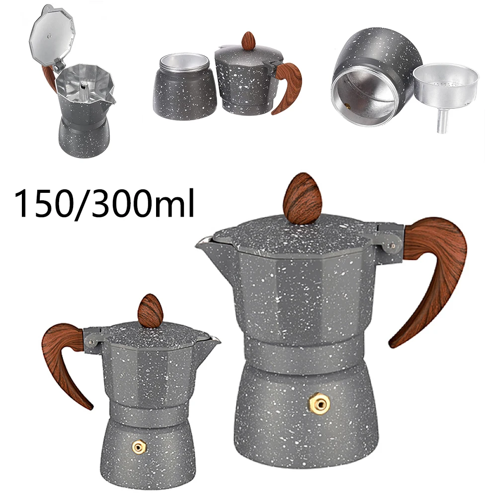 Геймпад варка 150/300 мл Итальянская кофеварка алюминиевая Мока эспрессо