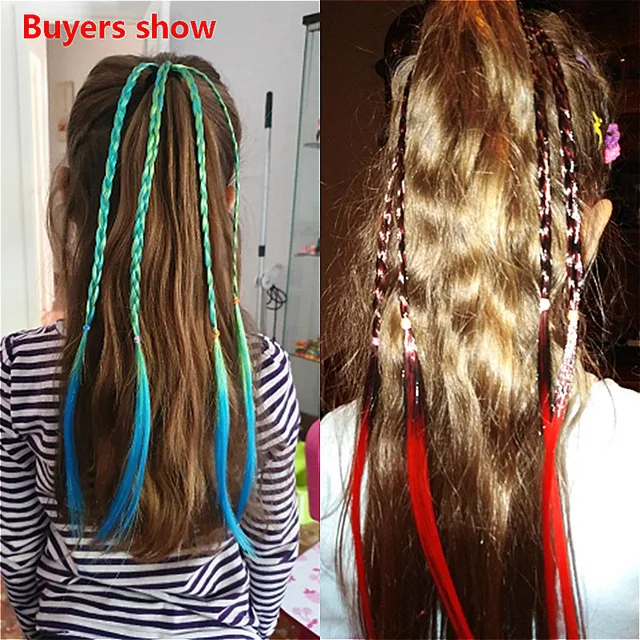 1pcs New Simple Kid Elastic Hair Band Rubber Hair Accessories Kids Wig Headband Girls Twist Braid Rope Headdress Child Gift 4