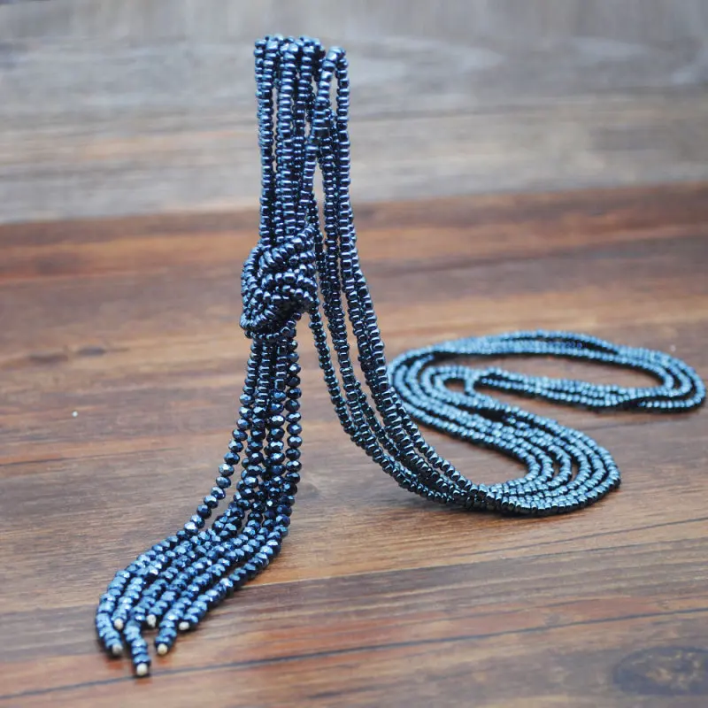 Женская цепочка с бусинами Kpop длинная кристаллами аксессуар на шею |