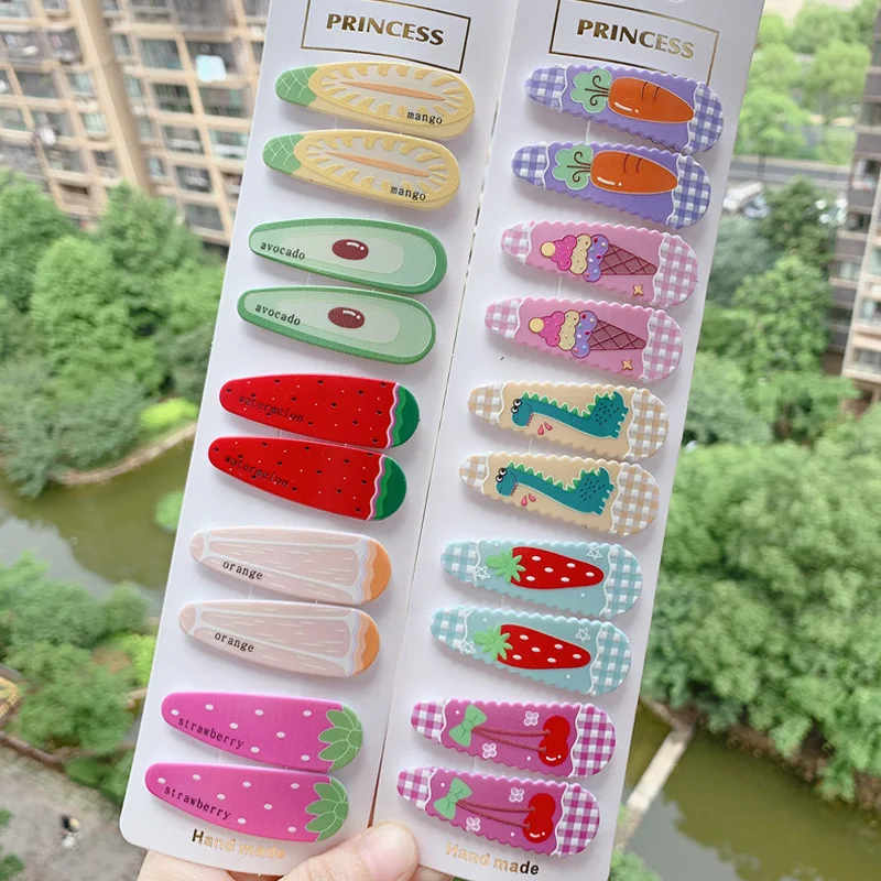 

10Pcs/Set Lovely Hair Clips for Girls Bow Hairpin Headband for Flower Hair Accessories Cartoon Headwear Ornament Barrette