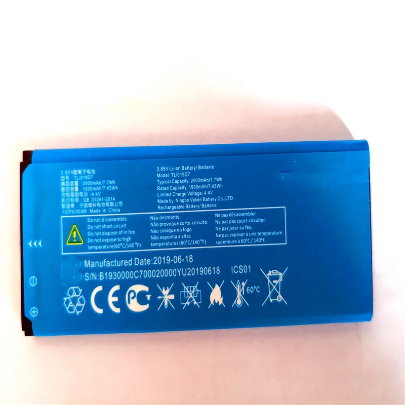2000 мА/ч TLi019d7 сотовый телефон Батарея для Alcatel Работает с любым оператором