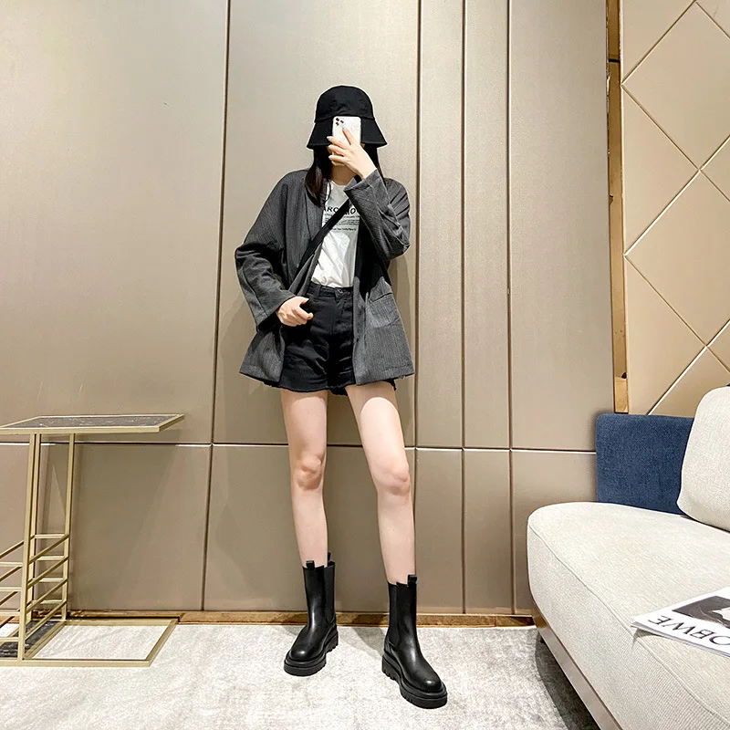 Женские Британские эластичные ботинки-носки сапоги для верховой езды колледжа