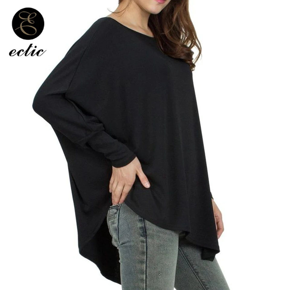 Крылья Летучей Мыши Топ Совок Шеи Одноцветный Сплошной Цвет Нерегулярный