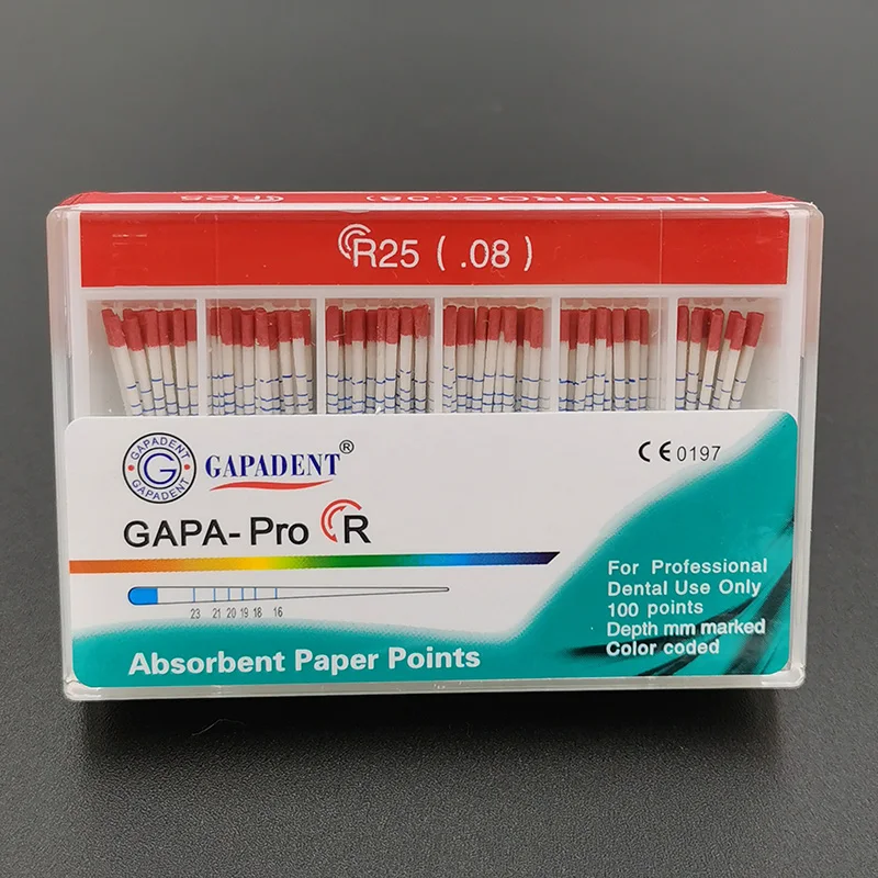08 коническая Стоматологическая абсорбирующая бумага R Points Gutta R25 красные бумажные