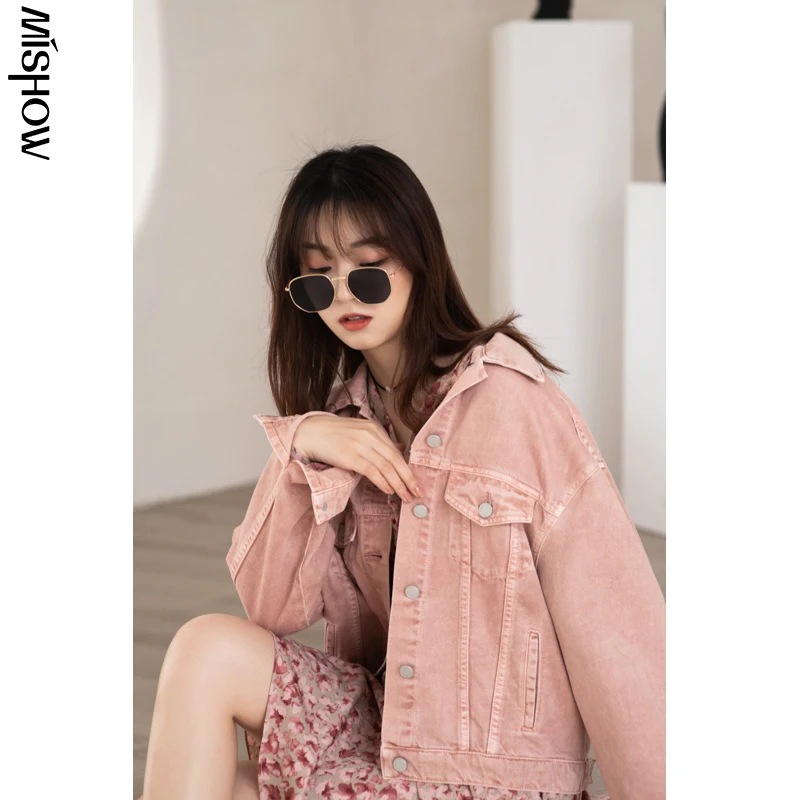 Женские джинсовые куртки с длинным рукавом укороченные топы в уличном стиле