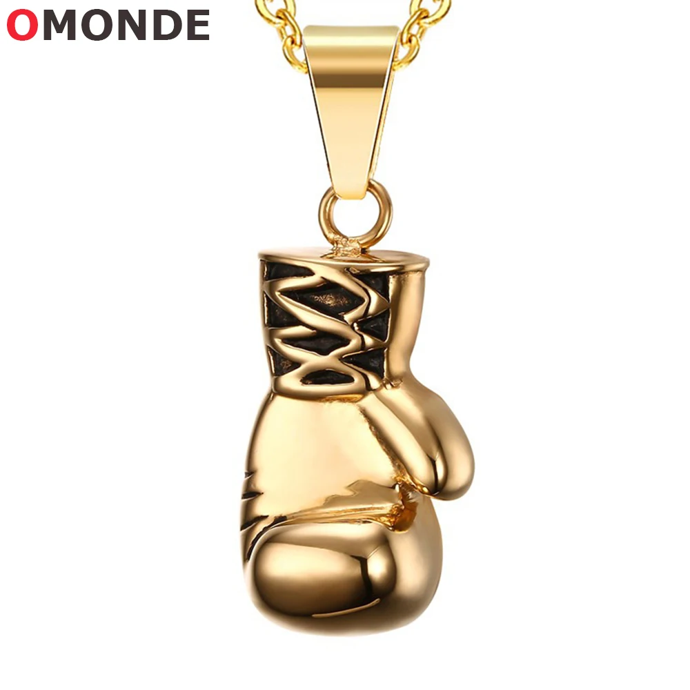 

Fist Boxing Glove Pendant Necklace Unique Charms with Stainless Steel Link Chains for Fashion Men Biker Fitness Jewelry