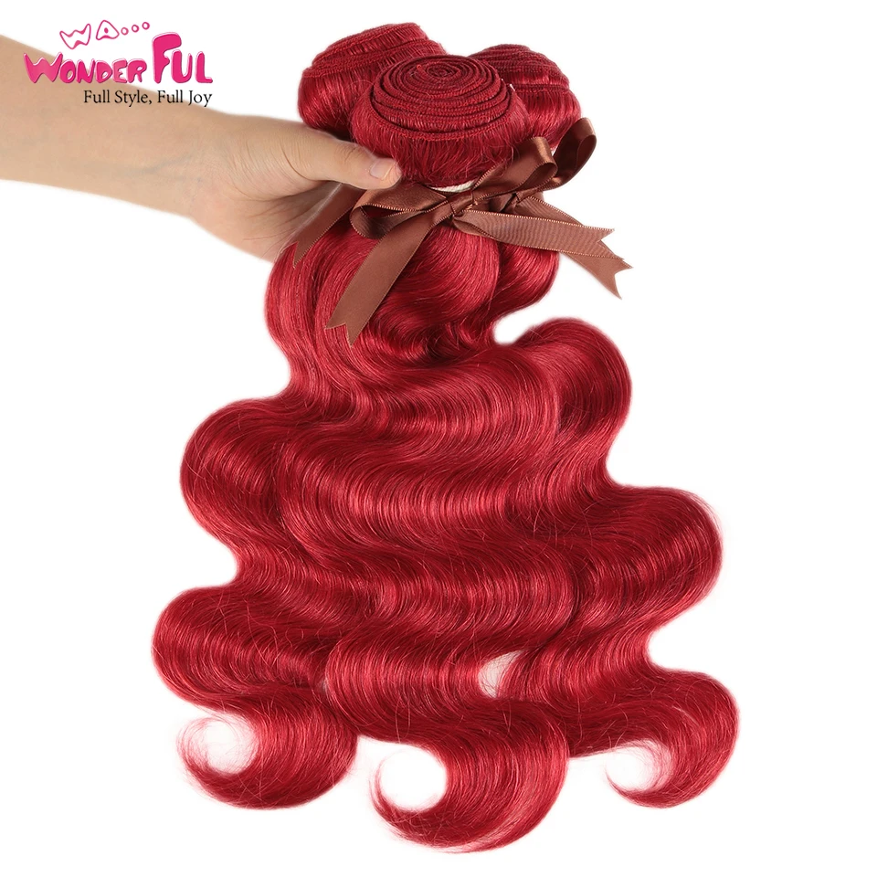 Чупряди человеческих волос Wa... красные волосы блонд бразильские волнистые