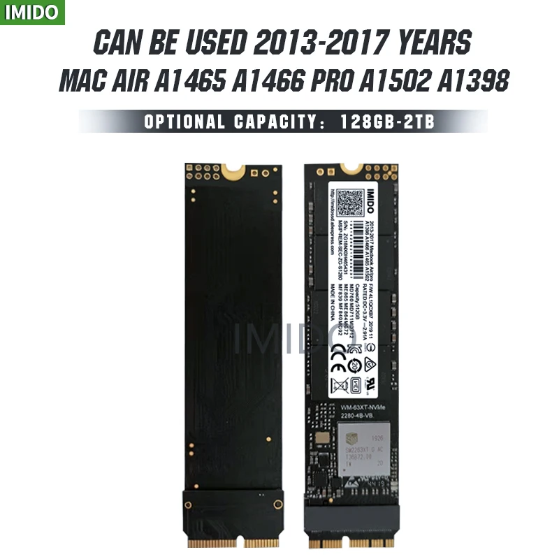 Новый 128GB 256G 512G 1 ТБ SSD для 2013 2014 2015 Macbook Pro Retina A1502 A1398 Air A1465 A1466 твердотельный