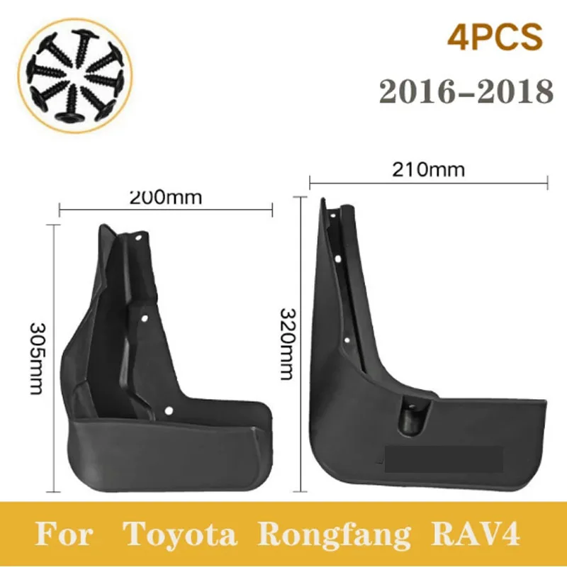 

NEW-4Pcs Car Front and Rear Wheel Fenders for Toyota RAV4 2016 2017 2018