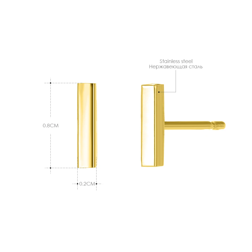 YE14815golden Модные золотые серебряные серьги-гвоздики из нержавеющей стали для женщин офисные маленькие Эффектные серьги-гвоздики минималистичные вечерние ювелирные изделия - Окраска металла: YE14815golden