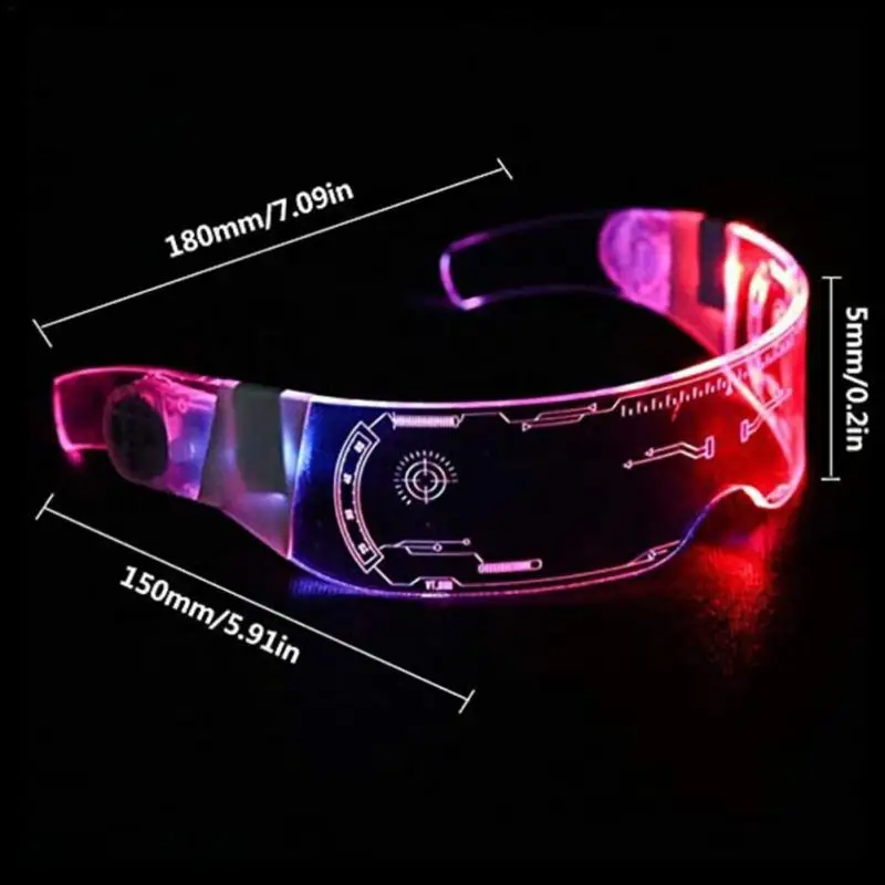 LED Luminous Glasses For Party Electric Syllable Disco Bar High-tech Decoration Super Cool Neon Light Up Visor Eyeglasses | Дом и сад