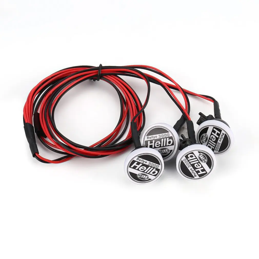 

4 LED Lights Roof Search Lamp 1/10 1/8 Traxxas HSP Redcat RC4WD Tamiya Axial SCX10 D90 HPI RC Car Rock Crawler