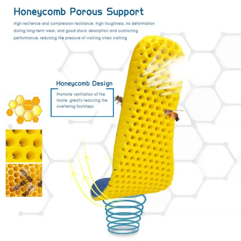 Стельки из пены с эффектом памяти дезодорирующие впитывающие пот сетчатые