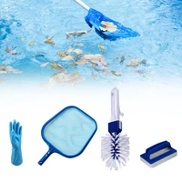 4pcs skimmer net gloves pool brushes leave catcher mesh pook skimmer swimming pool cleaning accessories pool cleaning kit