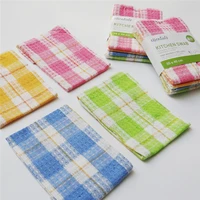 4pcs 35x40cm waffle absorbent kitchen swab dishcloth non stick oil wipes scouring pad cotton cleaning towels