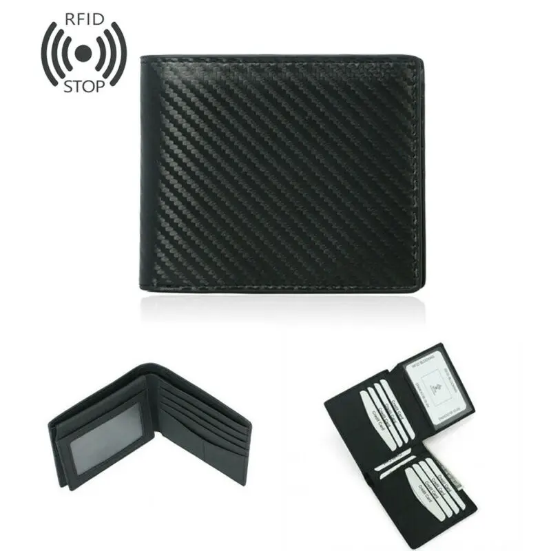 Дизайнерский мужской кожаный кошелек безопасный Бесконтактный с RFID защитой и