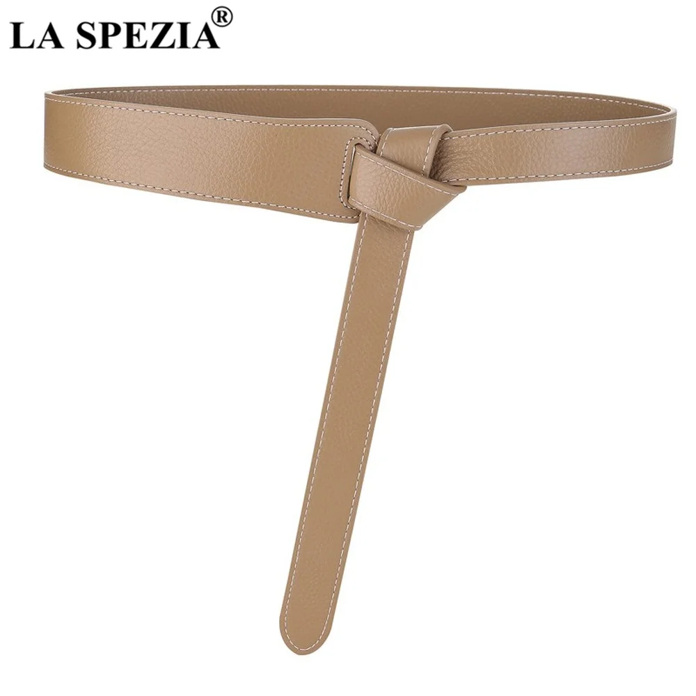 Red Genuine Leather Belt Women High Quality First Layer Cow Leather Ladies Belt for Dress Strap Self Tie Waist Belt 120cm