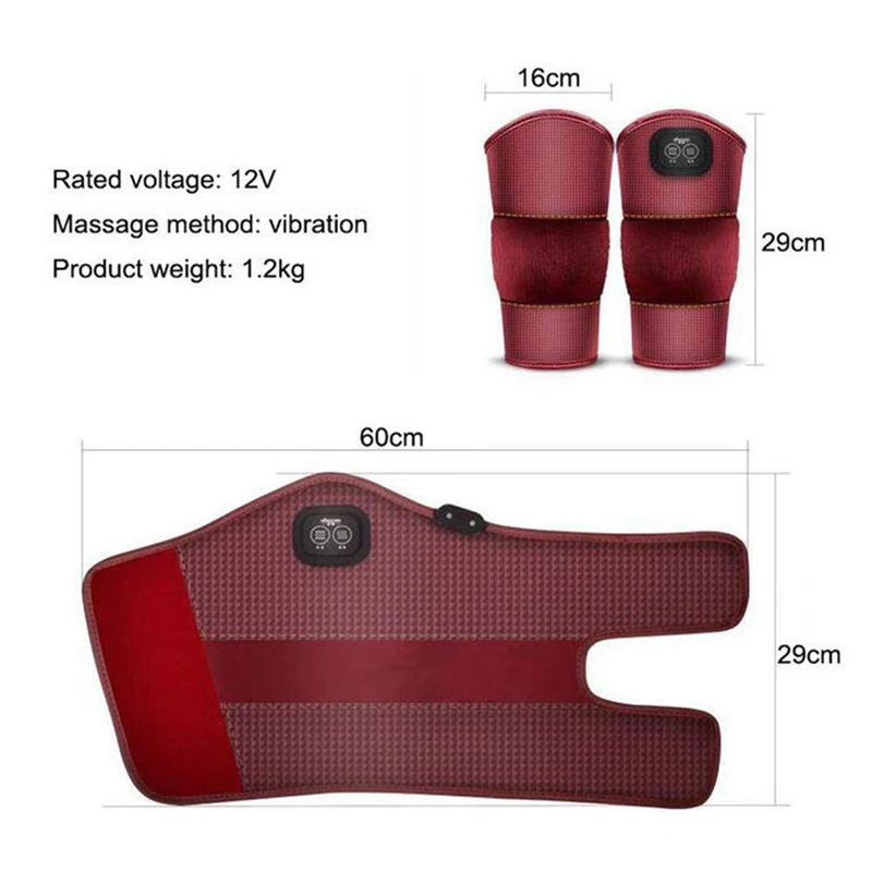 Murah Listrik Lutut Pad Brace Wrap Bergetar Isi Ulang Bantalan Pemanas Pengunjung Terapi Wrap Arthritis Pain Relief Massager