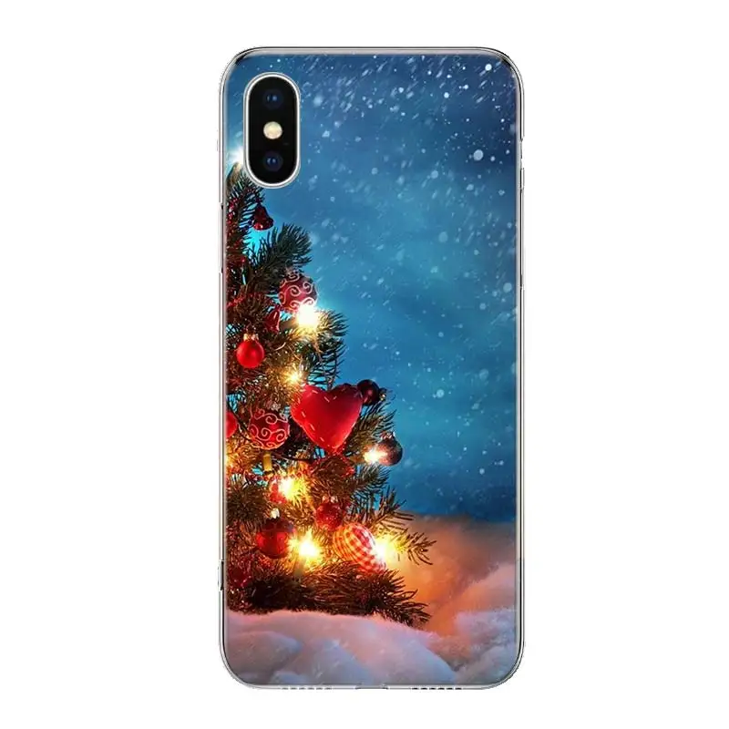 Новогодний чехол для телефона iPhone 11 12 Mini Pro 7 6X8 6S Plus XS MAX + XR 5S SE 10 Ten Art TPU Coque Capa