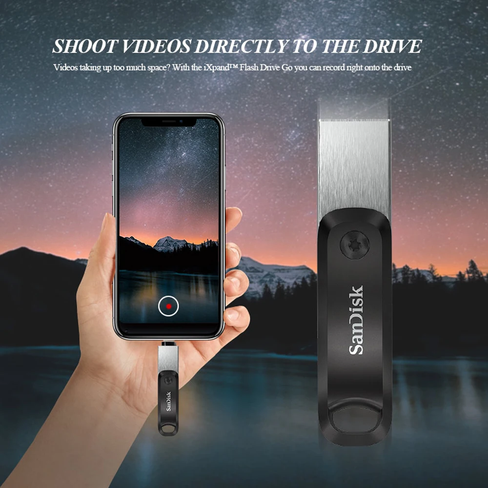 sandisk 256gb ixpand flash drive go sdix60n 128gb pendrive usb3 0 disk lightning connector pen drive for iphone ipad usb stick free global shipping