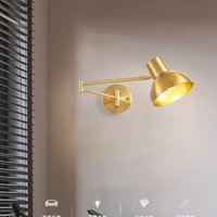 simplicity e27 led wall lamp electroplating hardware rotatable sconces light indoor home bedside bedroom living room decoration