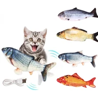 pet soft electronic fish shape cat toy electric usb charging simulation fish toys funny chewing cat supplies juguetes para gatos
