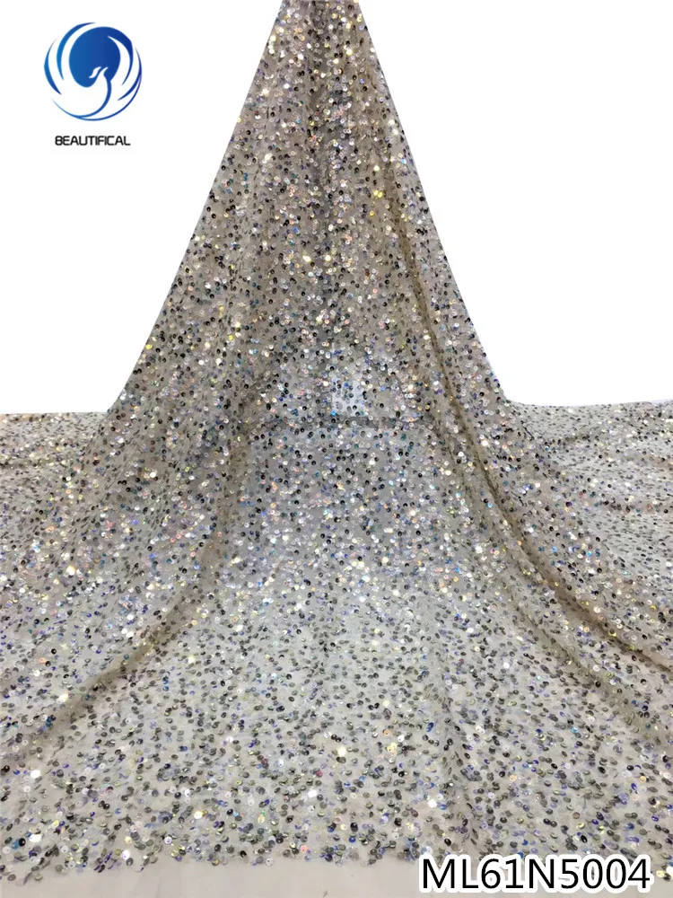 

BEAUTIFICAL new design african elastic net laces french sequins lace embroidery lace for dress sewing tissu african ML61N50