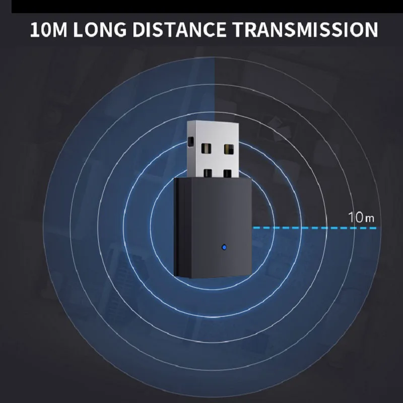 USB Bluetooth 5 0 передатчик адаптер 10 м WiFi сигнал подключи и играй беспроводной мини