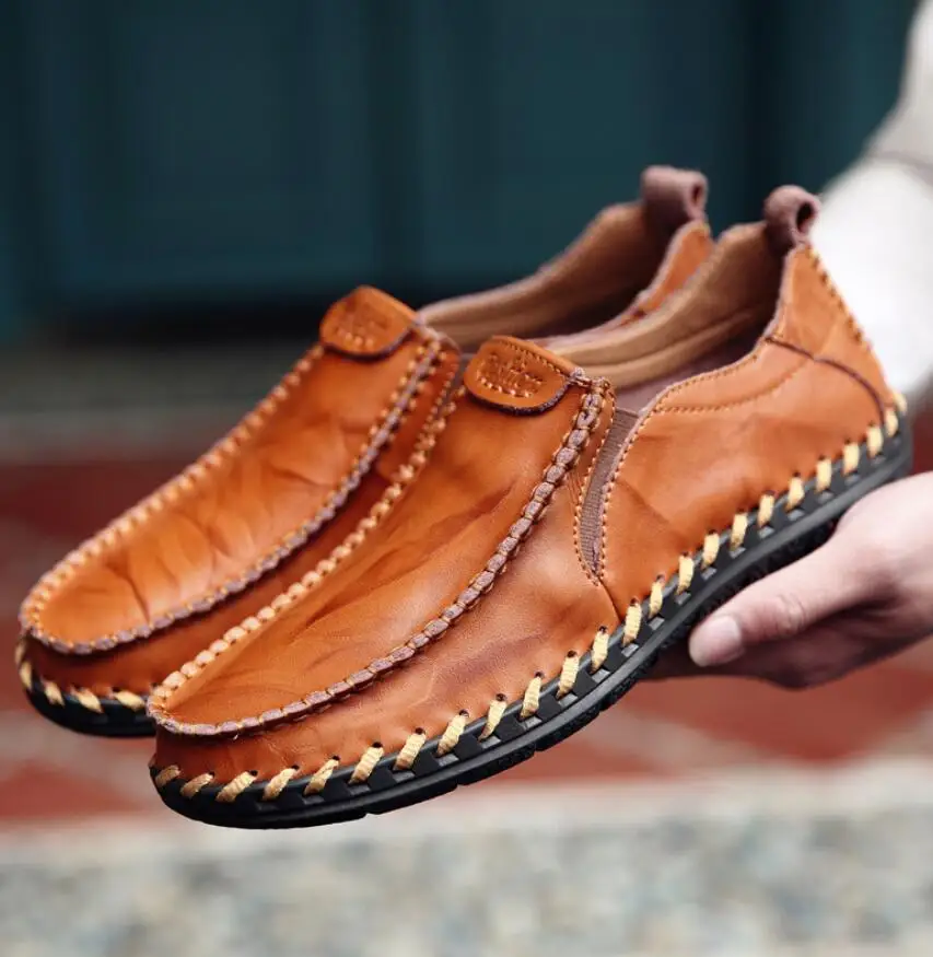 Мужские туфли из натуральной кожи 38-45 мягкие Нескользящие классические | Обувь