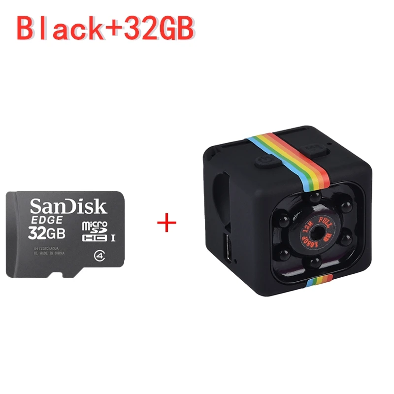 Black add 32GB Card DIDIHOU SQ8 HD 1080P мини-видеокамеры Спорт DV мини-камера Спорт DV инфракрасная камера ночного видения Автомобильная DV Цифровая видеокамера - Цвет: Black add 32GB Card