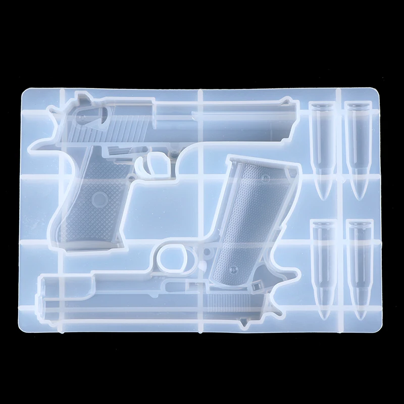 

1Pc Pistool Vorm Epoxyhars Mal 3D Pistool Speelgoed Siliconen Mal Voor Hars