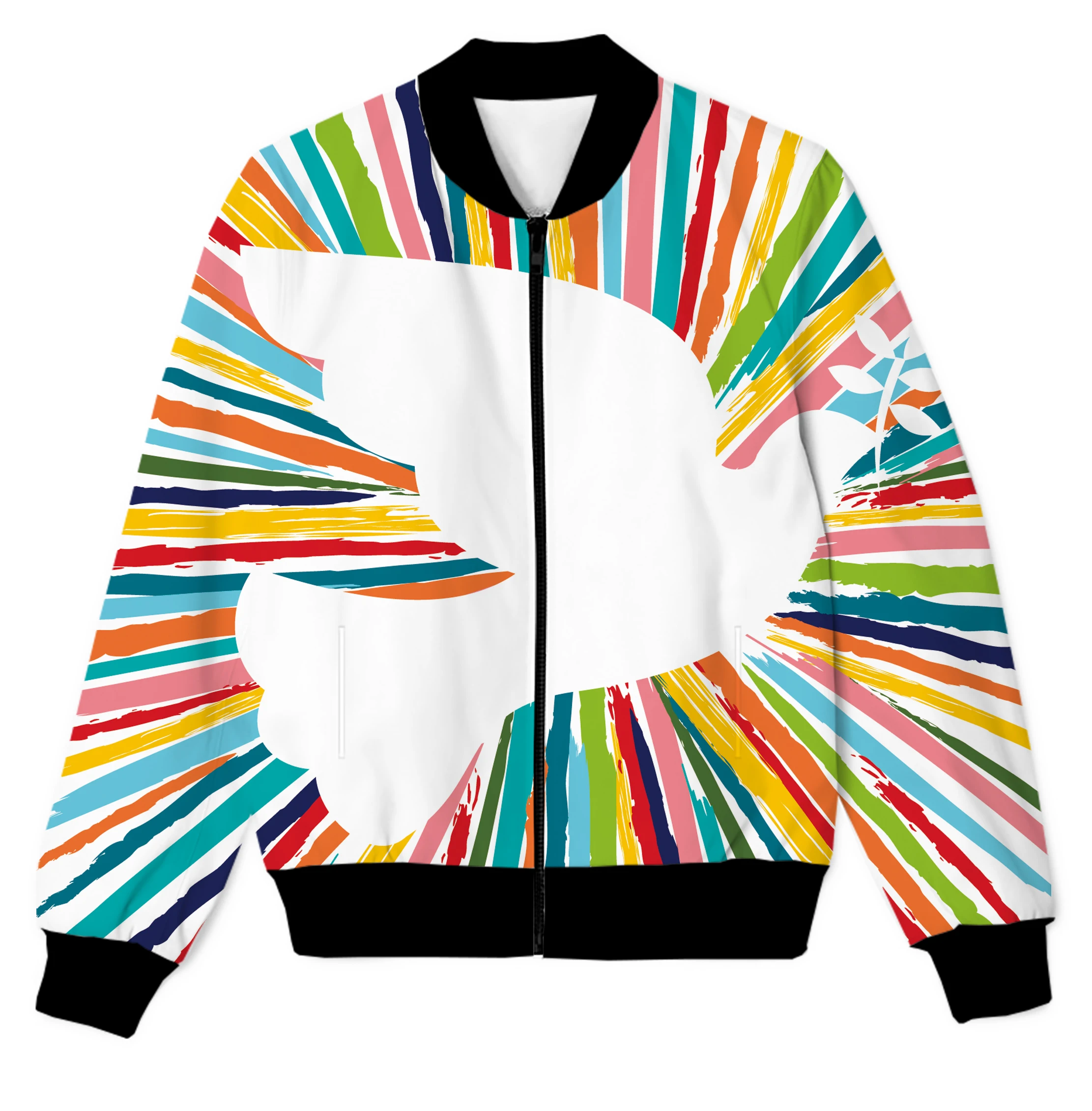 

Реальный американский размер Красочный голубь символ сублимационный принт молния вверх куртка размера плюс 4XL 5XL 6XL