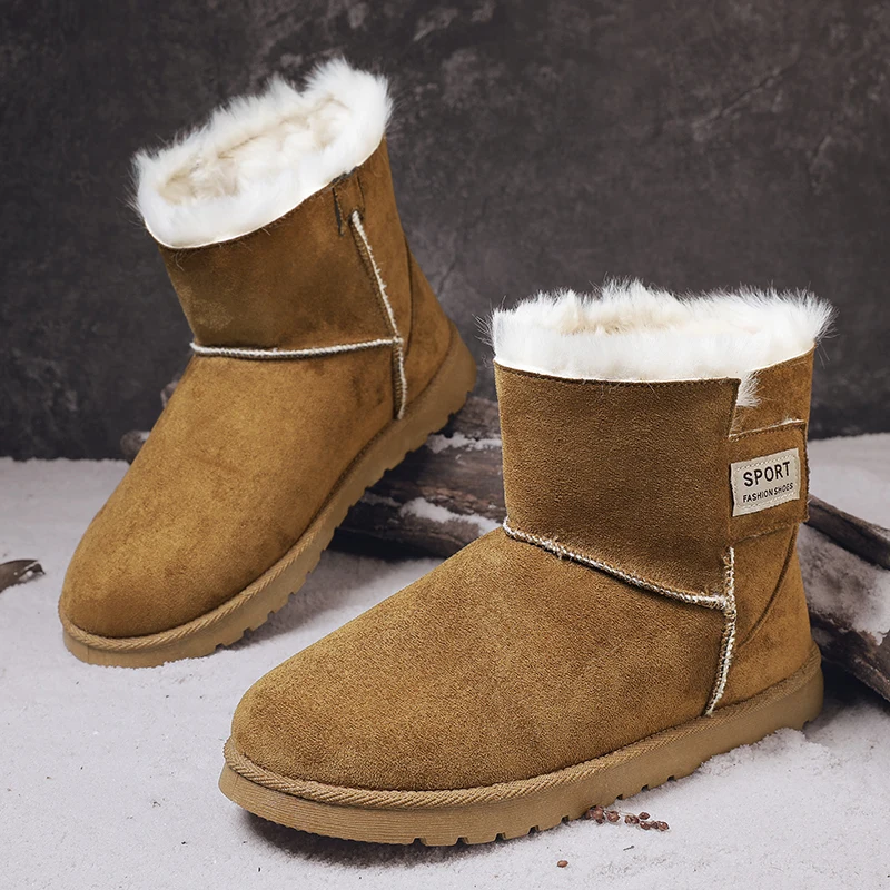 

Winter Snow Boots For Mens Black Gray Men Casual Shoes Brand Fashion Skiing Boots Man Slip-on Hunting Boots For Man