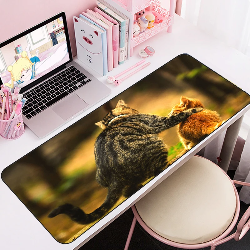 

MRGLZY Cat Big Mouse Pad Desktop Keyboard Computer Work Pad Gamer Notepad Computer Desk Accessories Game Table Carpet