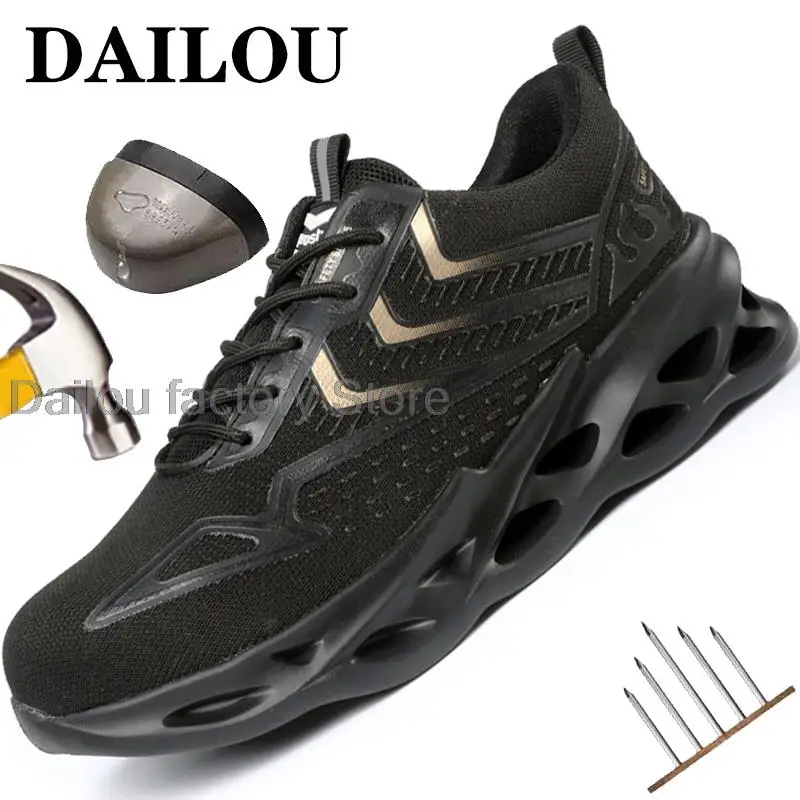 

Work Sneakers Men Safety Shoes Male Lightweight Work Safety Boots Puncture-Proof Indestructible Shoes Steel Toe Work Shoes 2021