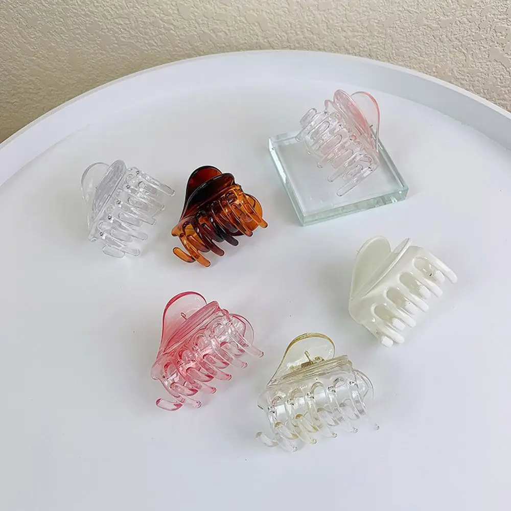 

Wash Face Acrylic Gradient Heart Double Layer Women Hair Claws Korean Style Hair Crabs Ponytail Holder Clamp Clip