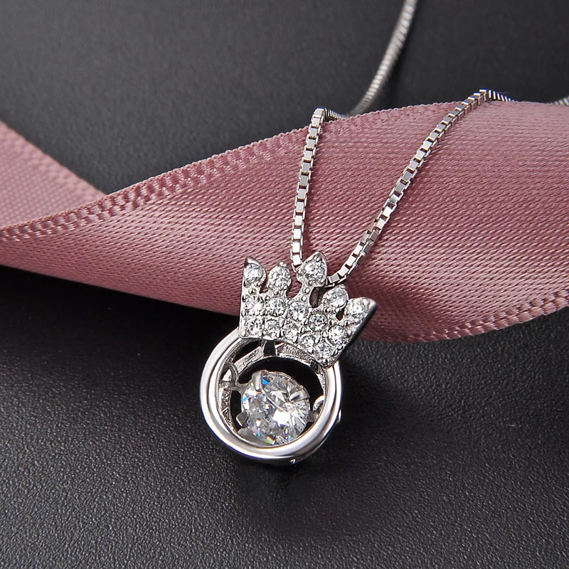 

4mm Main Stone Brilliant Wedding Pendant for Her 925 Sterling Silver Jewel White Gold Cover Noble CHD00875