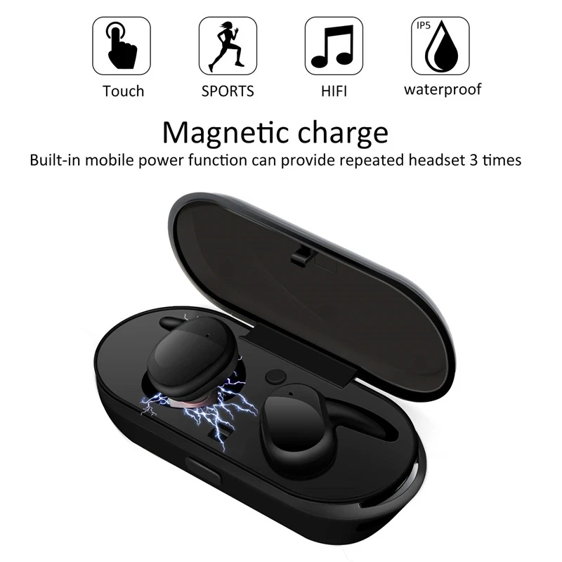 

TWS4 Mini Bluetooth-compatible 5.0 Earphones True Wireless Headsets 3D Stereo Sound Earbuds Dual Mic With Charging Box