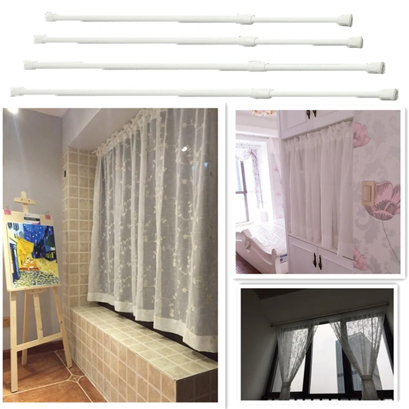 1pcs Spring Telescopic Net Voile Tension Curtain Rail Household Rods Bathroom Pole Rod Adjustable High Carbon Steel | Дом и сад