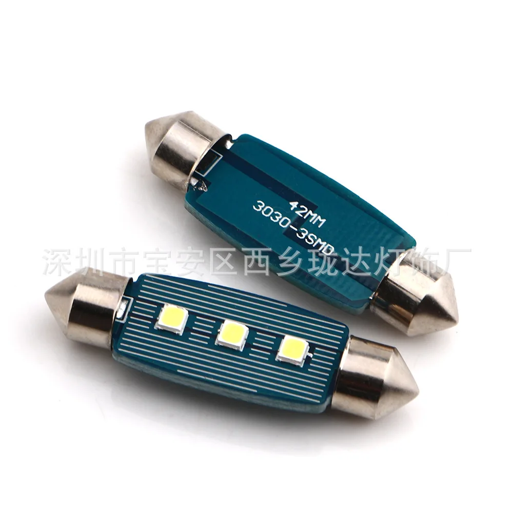 

LD 2X Highlight 3030-3 lamp car ice blue reading lamp LED indoor lamp double pointed lamp decoding roof bulb lamp