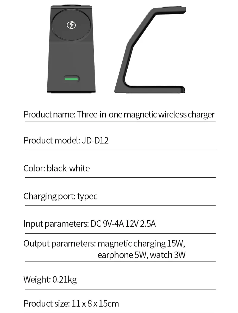 

The New 3 in 1 Wireless Charger 15W Magnetic Fast Charging is Suitable for Wireless Charging of Apple Mobile Phones And Watches