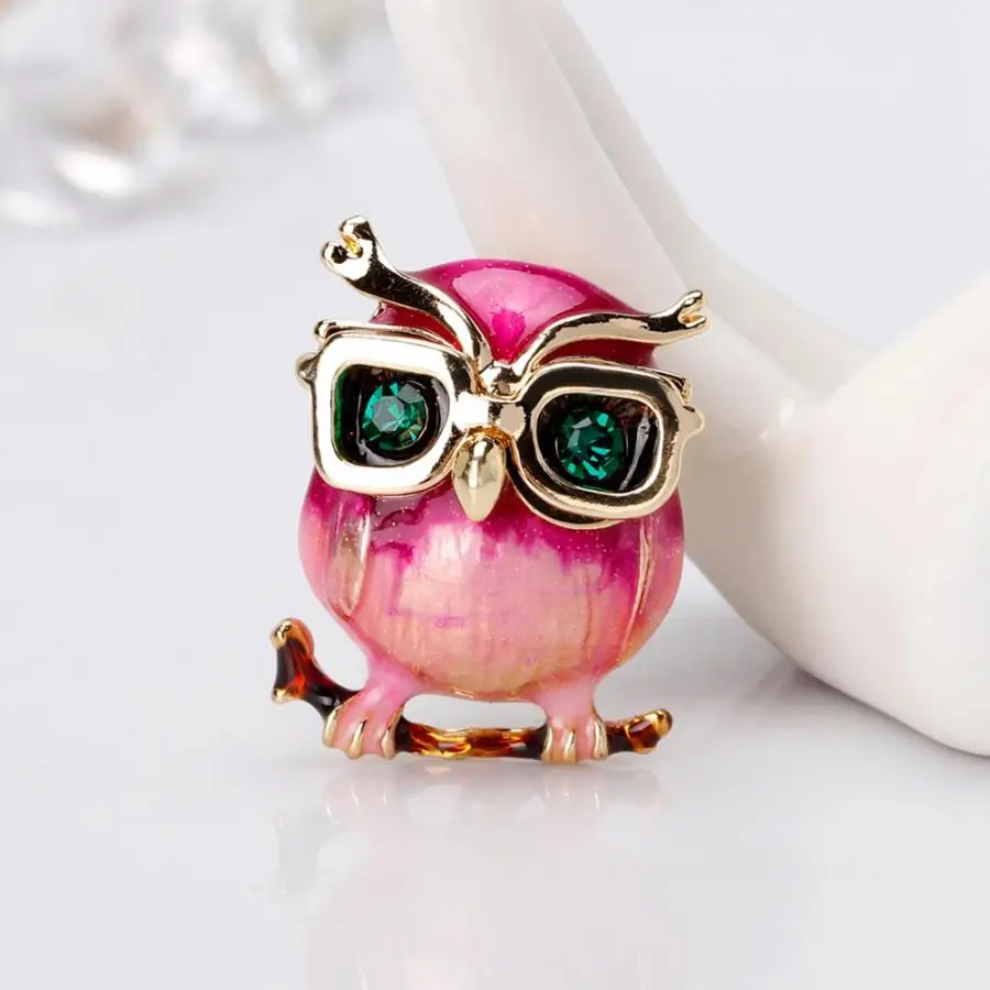 Женская милая маленькая брошь в форме совы модная из сплава для одежды сумки с