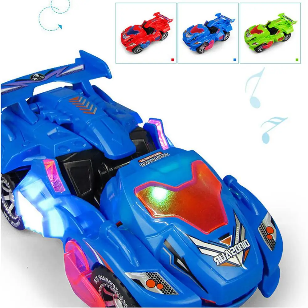 Трансформирующий динозавр светодиодный автомобиль деформация игрушка