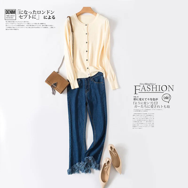 2020 новый вязаный кардиган женский свитер и кашемирской шерсти женские короткие