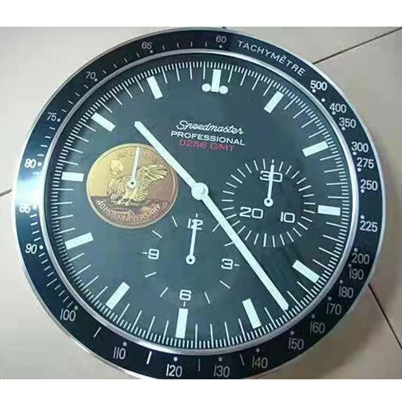 

Luxury Watch Shape Wall Clock Silent Wall Watch Needle Mirrored Wall Clock Large with Date for Retail with Logo