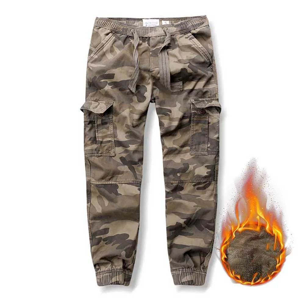 Fashion Warm Fleece Baggy Cargo Pants Men's Winter Joggers Harem Military Army Style Tictical Trousers Streetwear Clothing