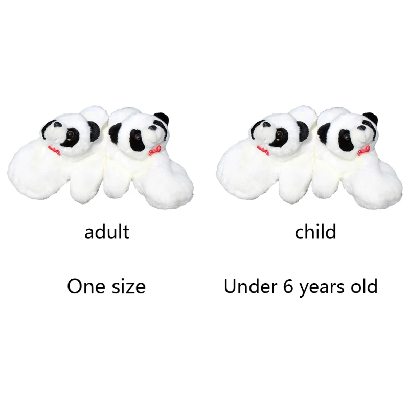 

Adult Kids Parent-Child Winter Fuzzy Plush Warm Full Finger Gloves Cute 3D Cartoon Panda Stuffed Toy Mittens Hand Warmer