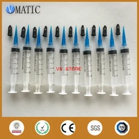 free shipping non sterilized 10 sets syringes 5ml dispensing needle tips capsstopper adhesives glue dispensing needle tips