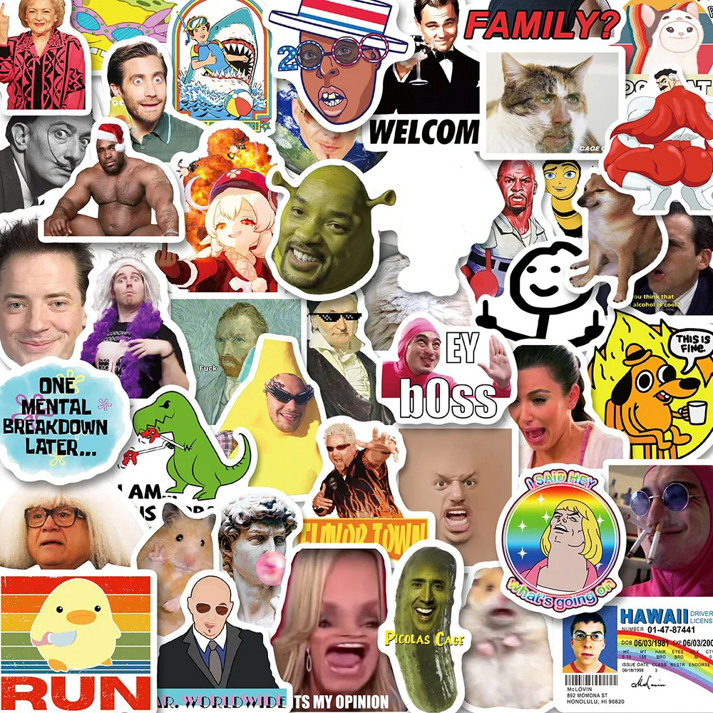 

50 шт./набор, водонепроницаемые наклейки для скейтборда