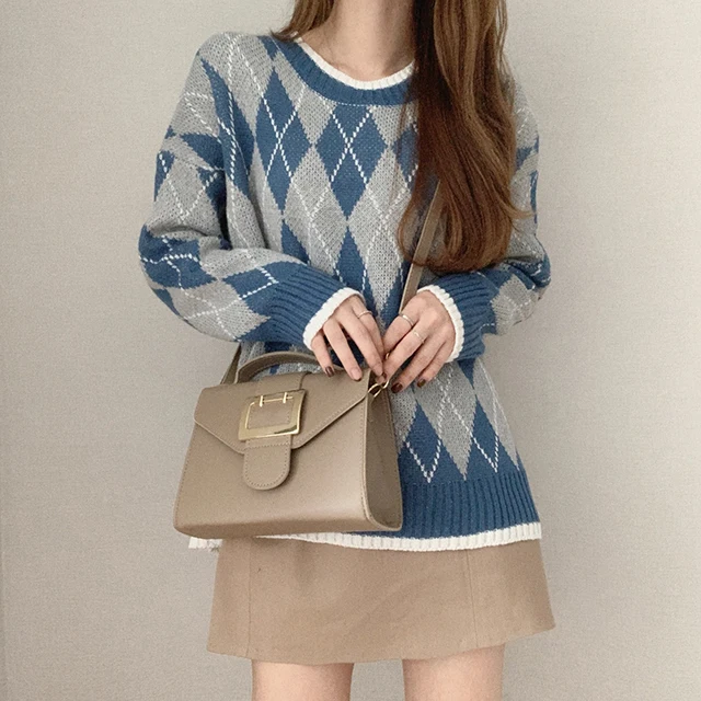 

NEW Women Sweater pullover Female knitting overszie sweaters Long Sleeve Girls Tops Loose Elegant Knitted thick Outerwear